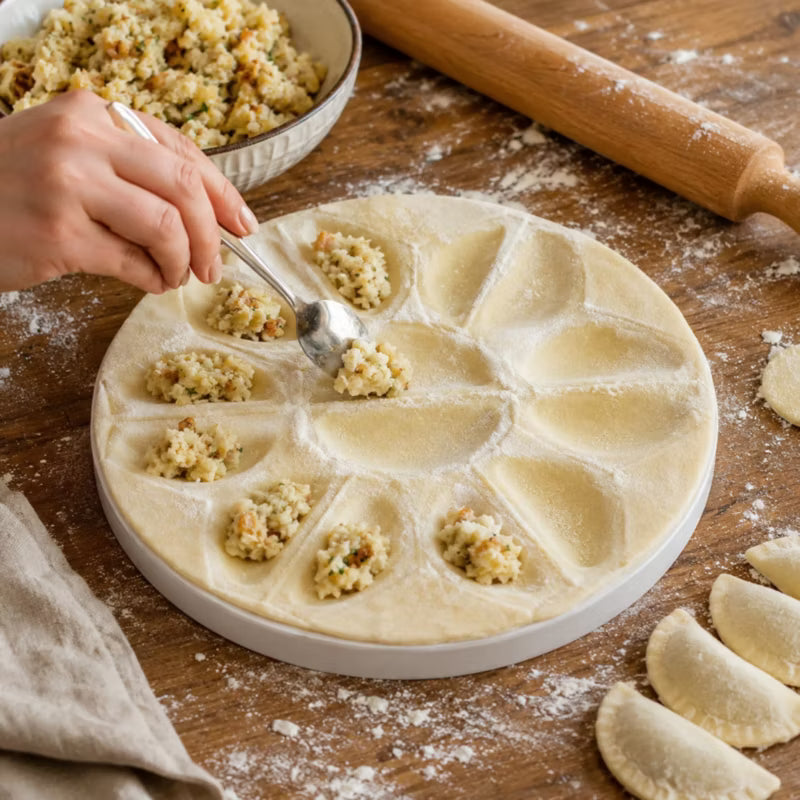 Form til Pierogi 25 cm 14 Huller Hvid