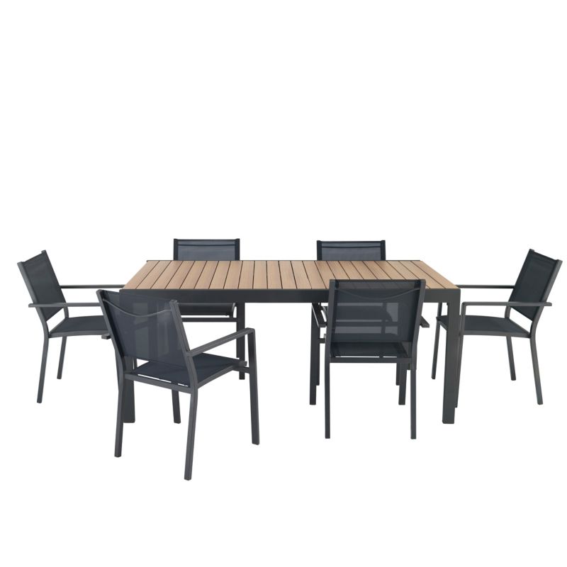 Aluminiumsramme havestol GoodHome Batz sort