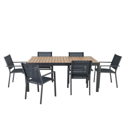 Aluminiumsramme havestol GoodHome Batz sort