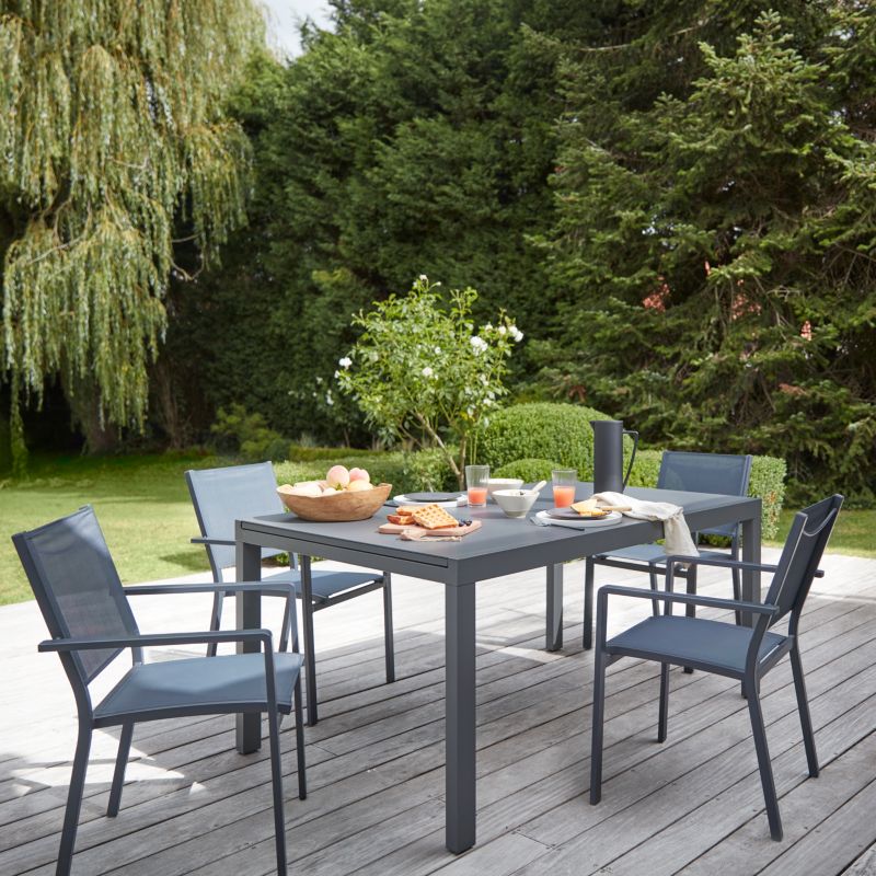Aluminiumsramme havestol GoodHome Batz sort