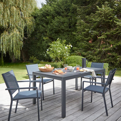 Aluminiumsramme havestol GoodHome Batz sort