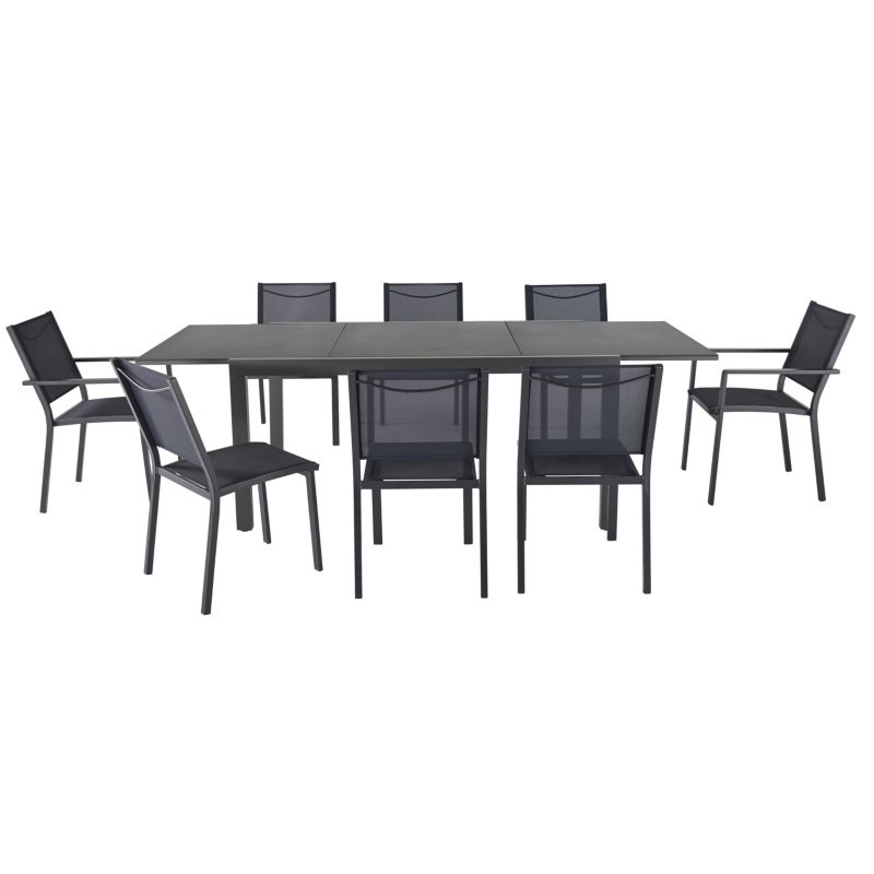 Aluminiumsramme havestol GoodHome Batz sort