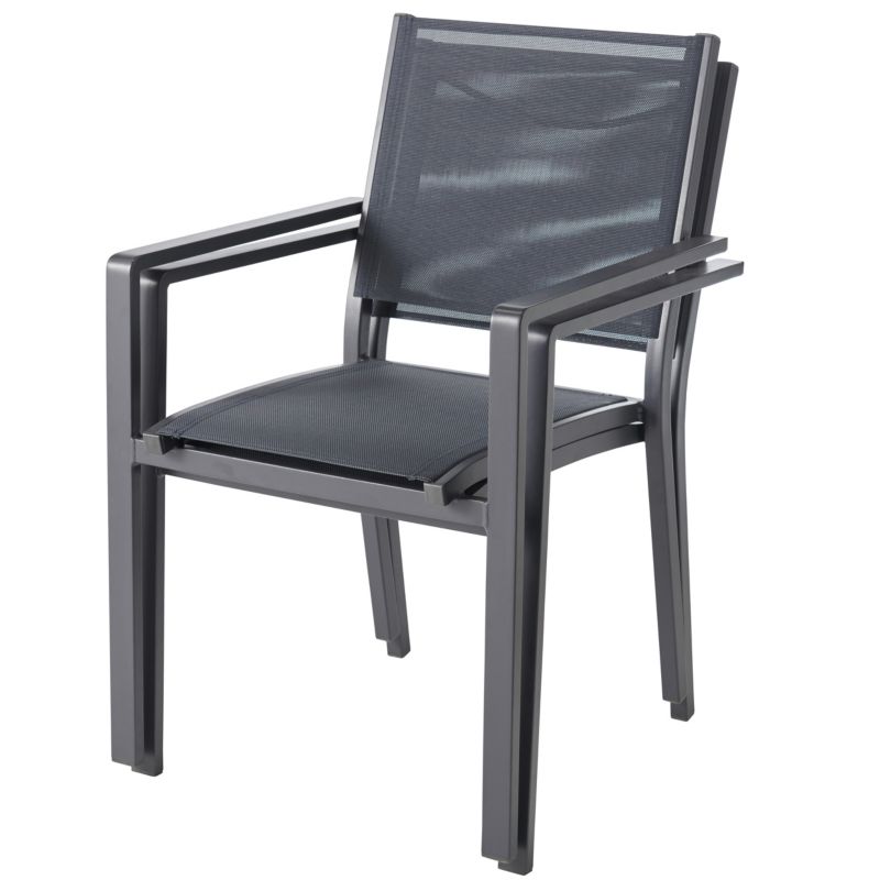 Aluminiumsramme havestol GoodHome Batz sort