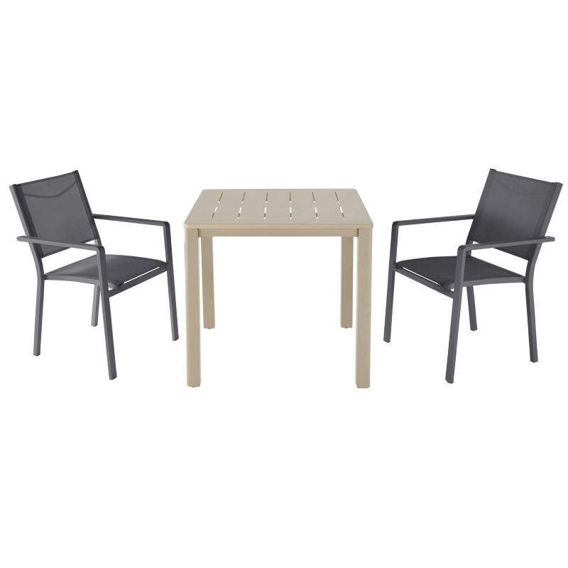 Aluminiumsramme havestol GoodHome Batz sort