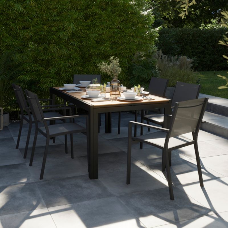 Aluminiumsramme havestol GoodHome Batz sort