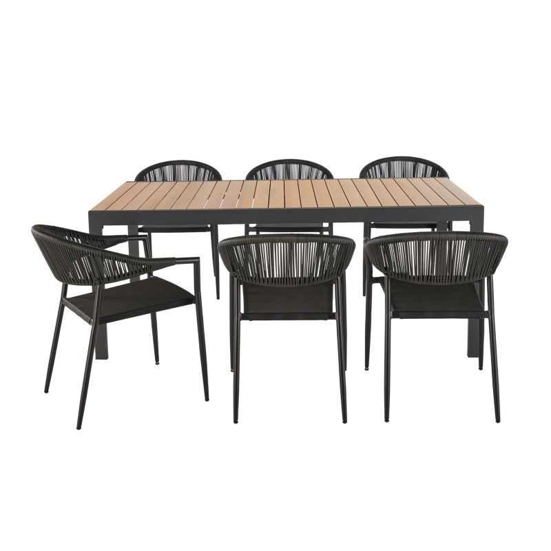 Aluminiumsramme havestol GoodHome Coline i sort