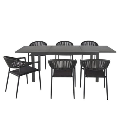 Aluminiumsramme havestol GoodHome Coline i sort