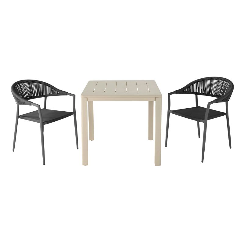 Aluminiumsramme havestol GoodHome Coline i sort
