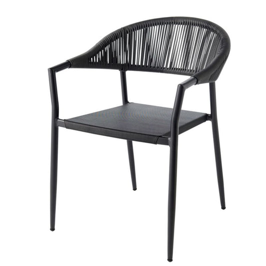 Aluminiumsramme havestol GoodHome Coline i sort