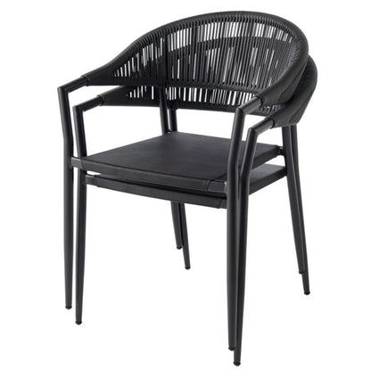 Aluminiumsramme havestol GoodHome Coline i sort