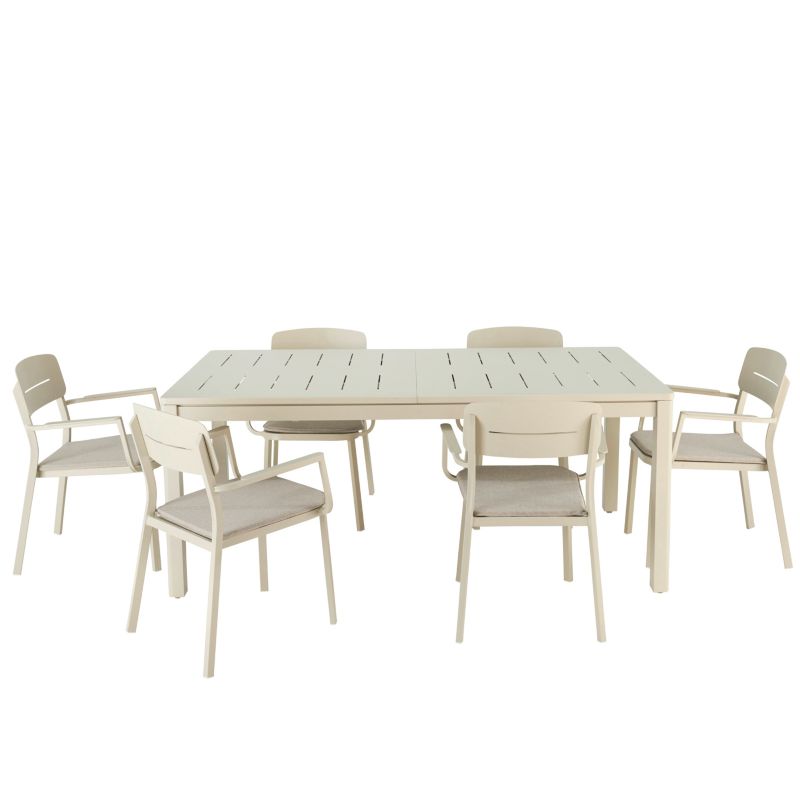 Aluminiumsramme havefåtølje GoodHome Santorin i beige