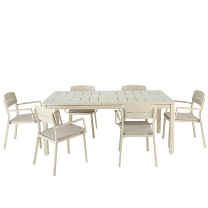 Aluminiumsramme havefåtølje GoodHome Santorin i beige