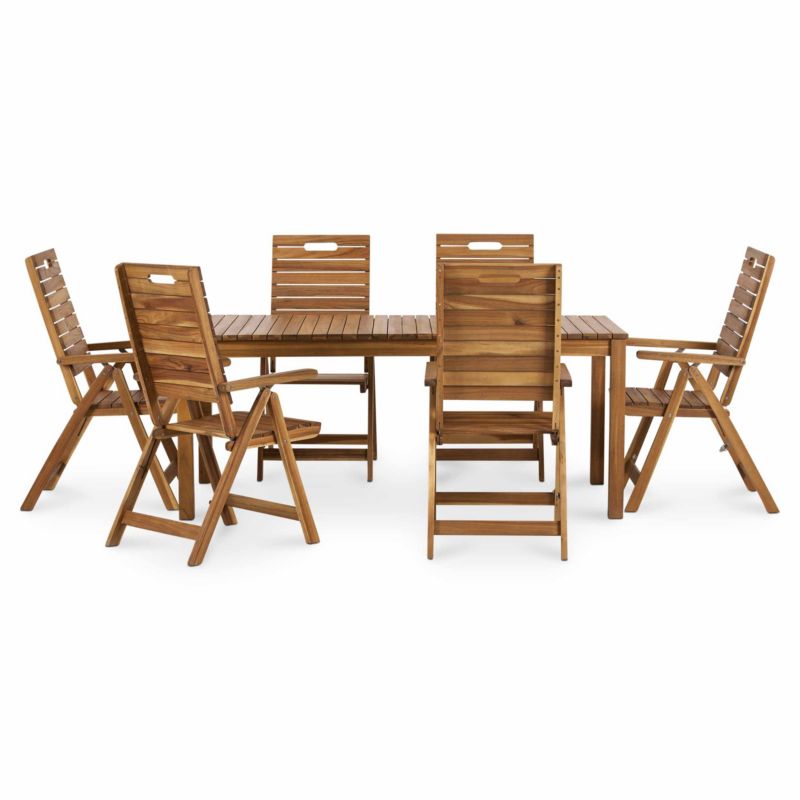 Blooma Denia 5‑position træhavefåtøj 55,2 x 70 x 108 cm brun