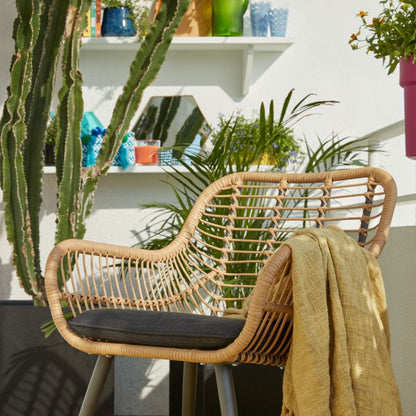 Havestol i teknorattan GoodHome Apolima brun
