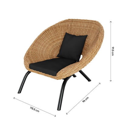 GoodHome Loa havestole i teknorattan, 2 stk., brun