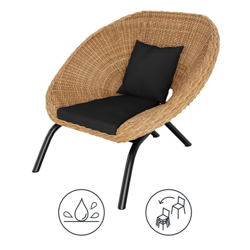 GoodHome Loa havestole i teknorattan, 2 stk., brun