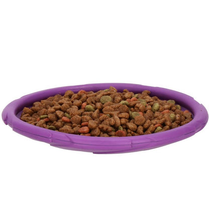 Springos frisbee til hund 2-i-1 apportdisk og madskål, Ø 18 cm, lilla, 1 stk.