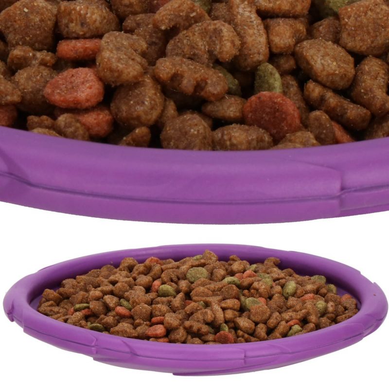 Springos frisbee til hund 2-i-1 apportdisk og madskål, Ø 18 cm, lilla, 1 stk.