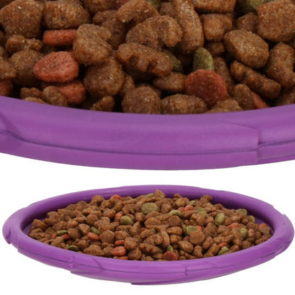 Springos frisbee til hund 2-i-1 apportdisk og madskål, Ø 18 cm, lilla, 1 stk.