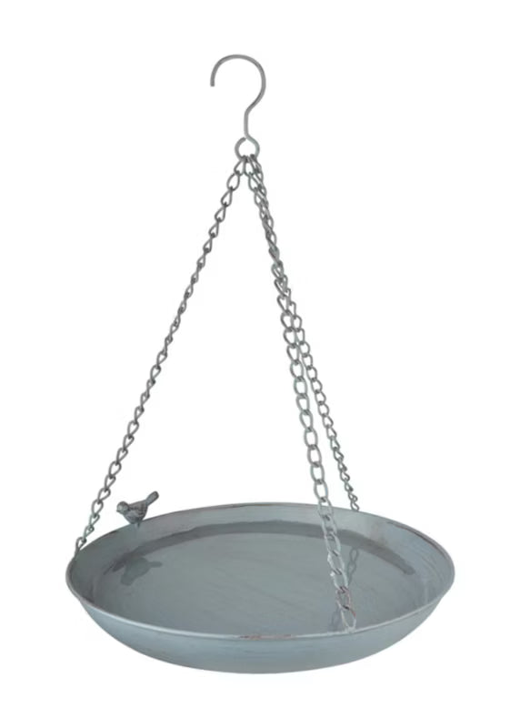 Fuglebad Hængende 30,5x45 cm Grå Metal