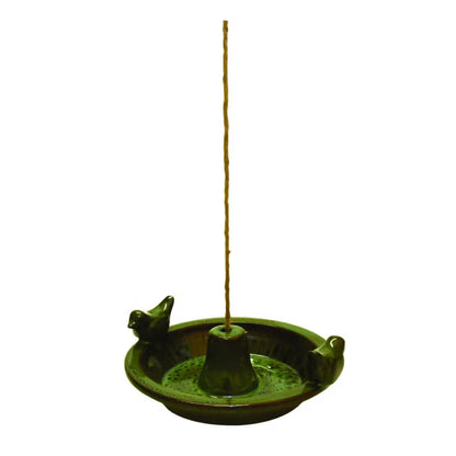 Fuglebad Hængende Keramik 30x27,6 cm Grøn