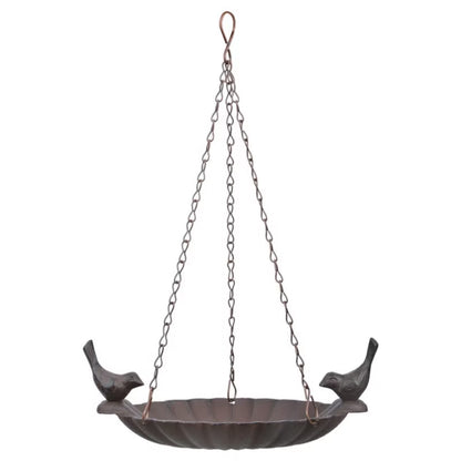 Fuglebad Hængende 32x21 cm Støbejern Brun