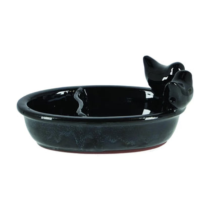 Fuglebad Keramisk 15x20 cm Sort
