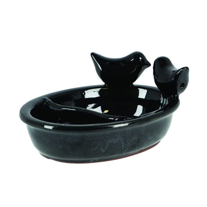 Fuglebad Keramisk 15x20 cm Sort