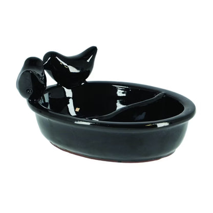 Fuglebad Keramisk 15x20 cm Sort