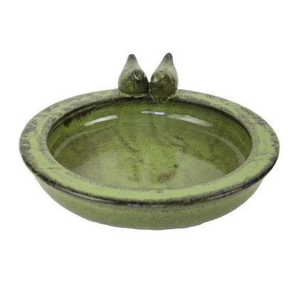 Fuglebad Keramisk 33x30 cm Grøn