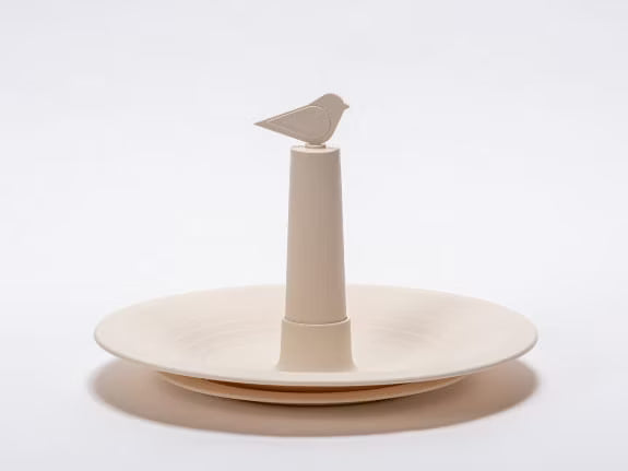Fuglebad og Foderbræt 32x32 cm Beige