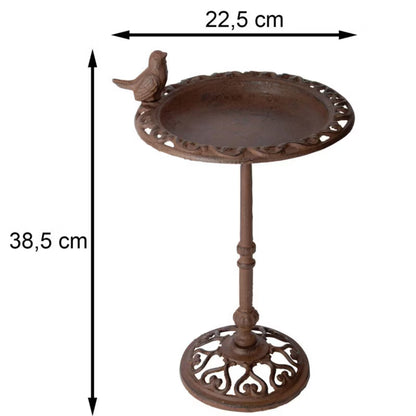 Fuglebad på Fod 38 cm Brun Støbejern