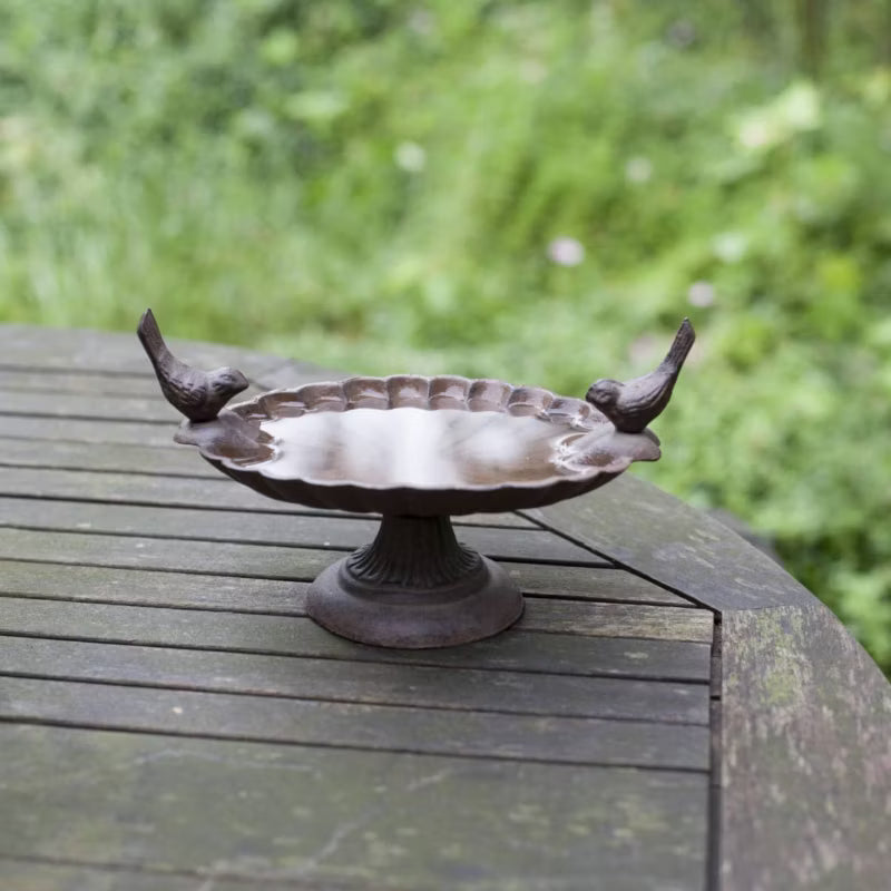 Fuglebad på Fod 19,9x14,3 cm Støbejern Brun