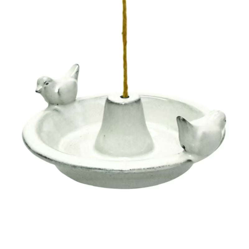 Fuglebad til Ophæng 30x27,6 cm Hvid Keramisk