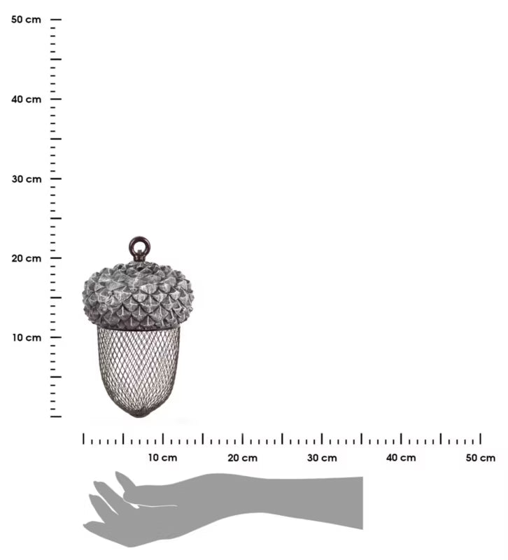 Fuglefoderautomat Agern 13,5x20,8 cm Grå