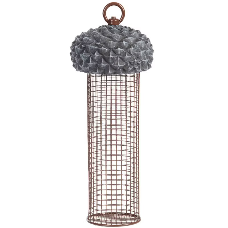 Fuglefoderautomat Hængende 10x27 cm Sølv Metal