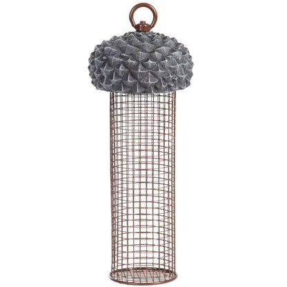 Fuglefoderautomat Hængende 10x27 cm Sølv Metal