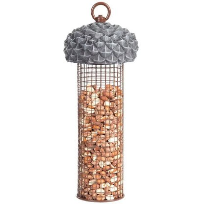 Fuglefoderautomat Hængende 10x27 cm Sølv Metal