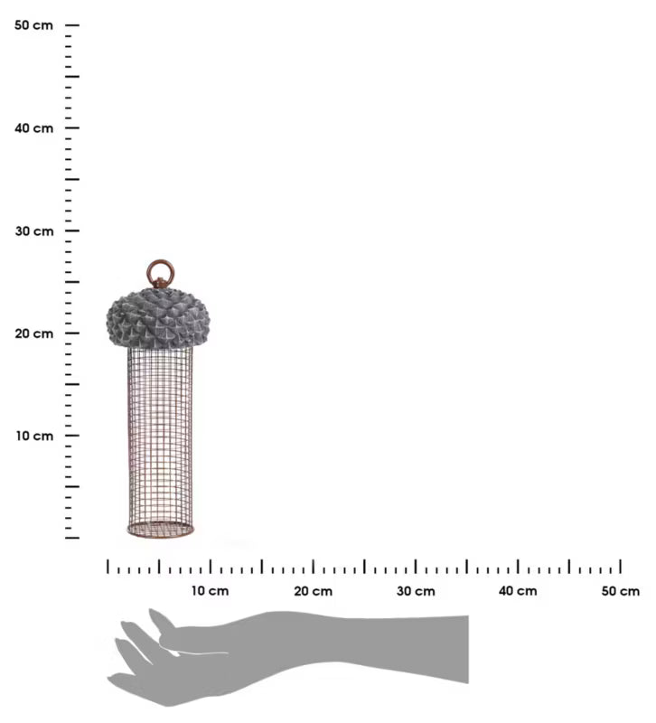 Fuglefoderautomat Hængende 10x27 cm Sølv Metal