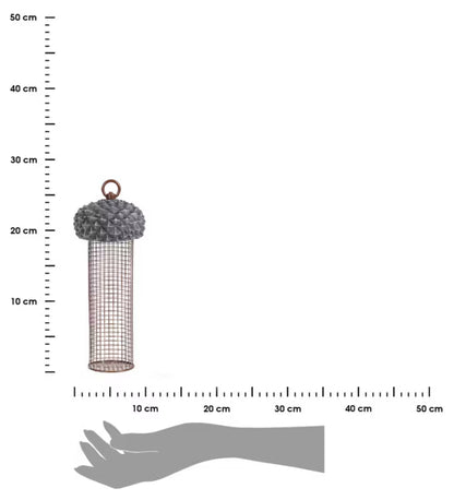 Fuglefoderautomat Hængende 10x27 cm Sølv Metal