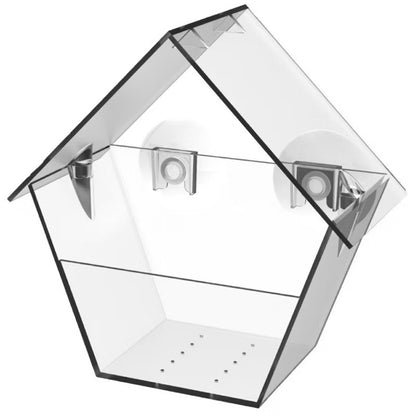 Fuglefoderbræt til Vindue 14x15x9 cm Transparent