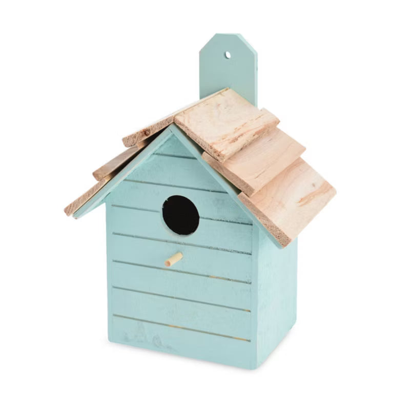Fuglehus 22x16x11 cm Turkis Træ