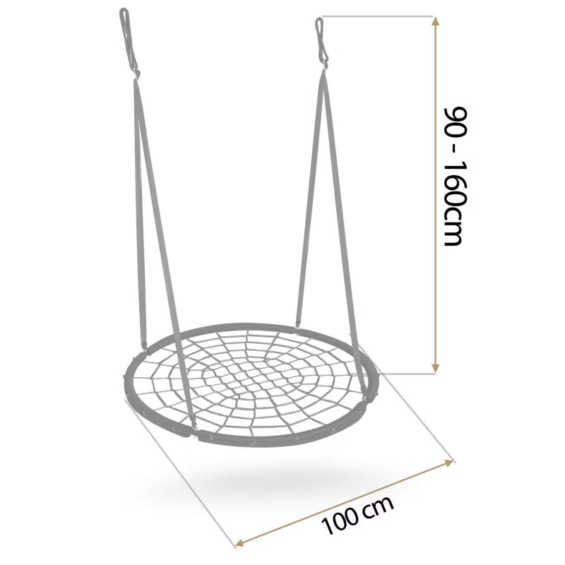 Fugleredegynge 100 cm Sort Stål