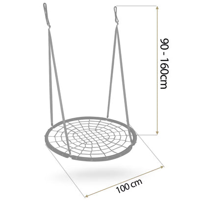 Fugleredegynge 100 cm Sort Stål