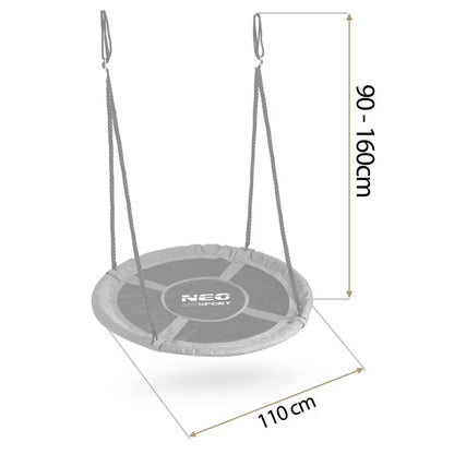 Fugleredegynge 110 cm Sort og Grå