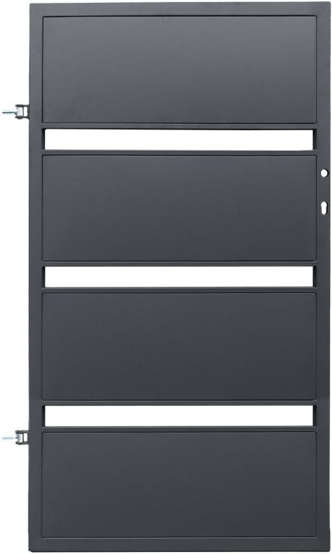 Leda låge fra Polbram Steel Group 90 x 158 cm, galvaniseret antracit, venstre