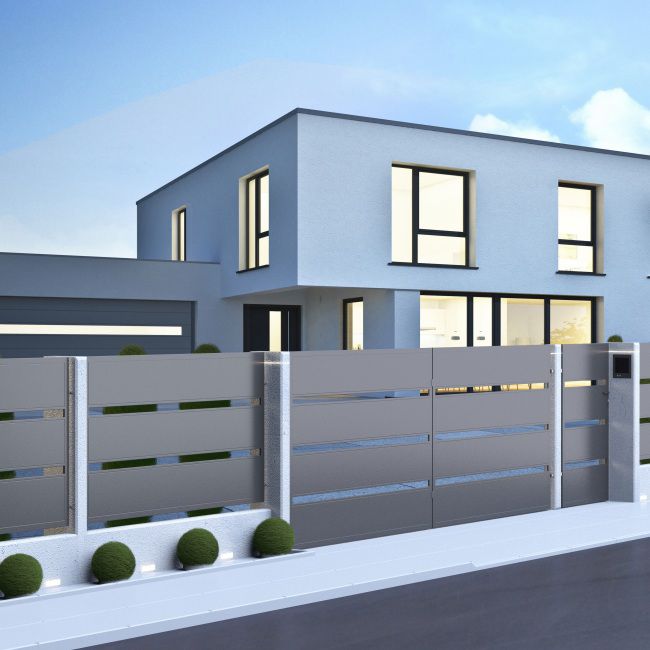 Leda låge Polbram Steel Group 90 x 158 cm galvaniseret antracit højrehængt