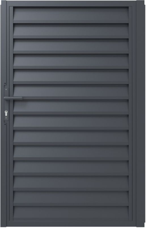 Fodport med lås Polargos Imperial 90 x 150 cm, galvaniseret, antracit, højre