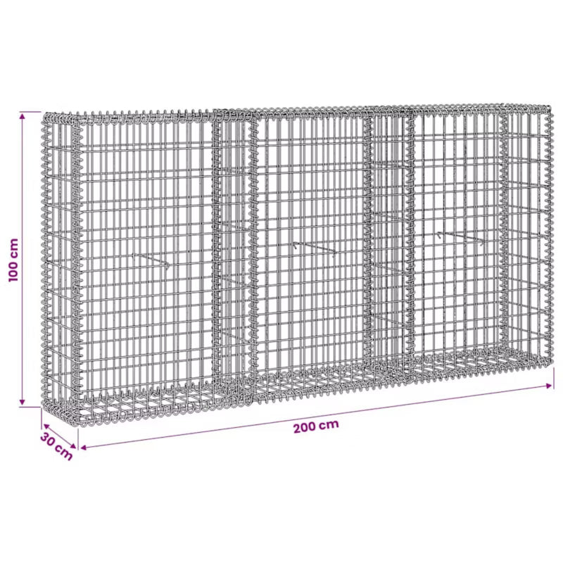 Gabion 200x30x100 cm Galvaniseret Stål