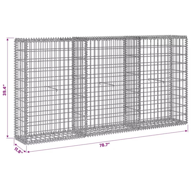 Gabion 200x30x100 cm Galvaniseret Stål